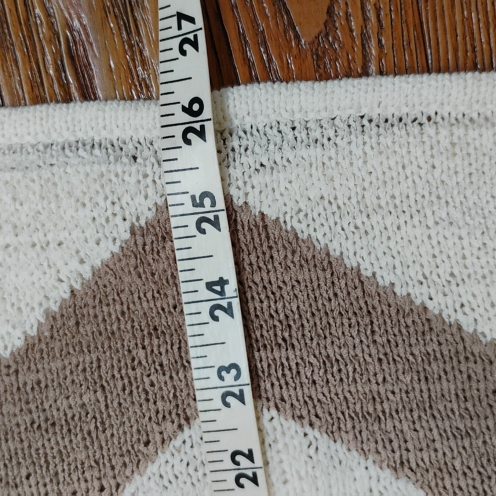 Chicos Loose Weave Tunic Sweater Raglan Sleeves Size 2 Lightweight 3/4 Sleeves - Picture 7 of 7